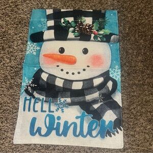 NWOT Festive Snowman Hello Winter Holiday Garden Flag